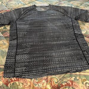 Nike Black and White Striped Shirt